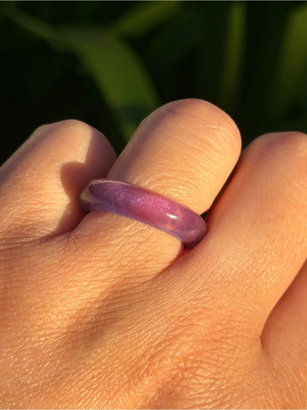 Size 6.25 Translucent Purple Amethyst Dome Ring 2197